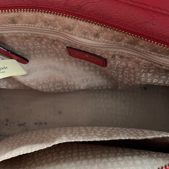 KATE SPADE red satchel purse tote - Picture 12 of 14